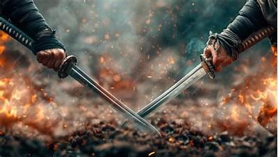 A Dramatic Duel at Dawn: Clash of Rivals Under the Rising Sun